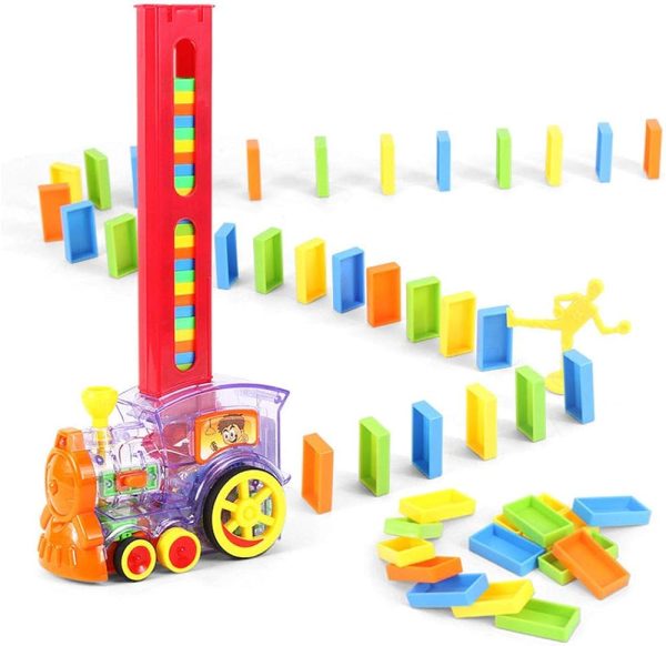 fun & educational domino rally electric train set for kids