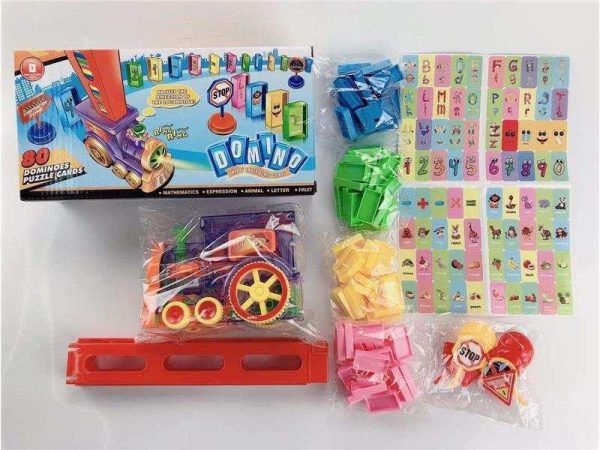 fun & educational domino rally electric train set for kids